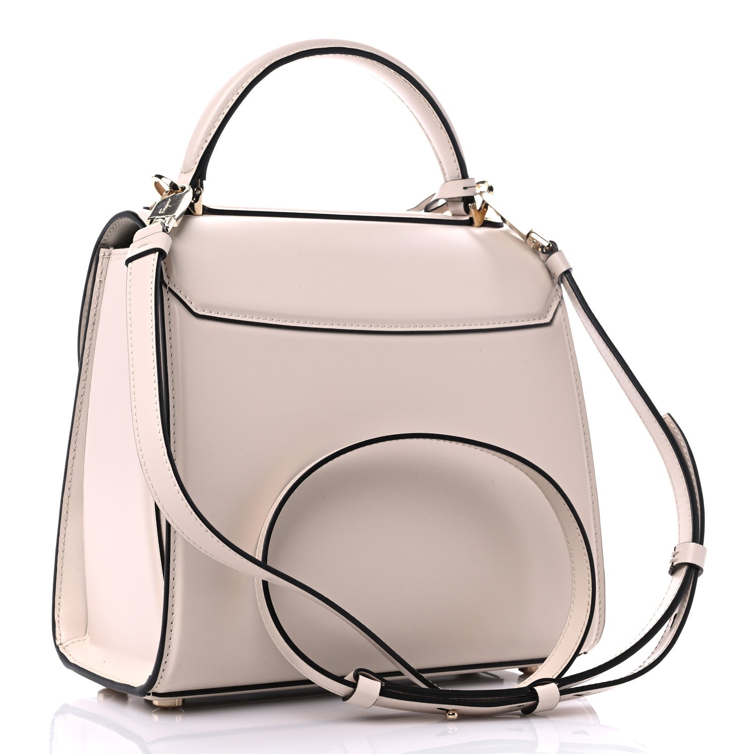 Salvatore Ferragamo Smooth Calfskin Small Boxyz Bone 2 of 9