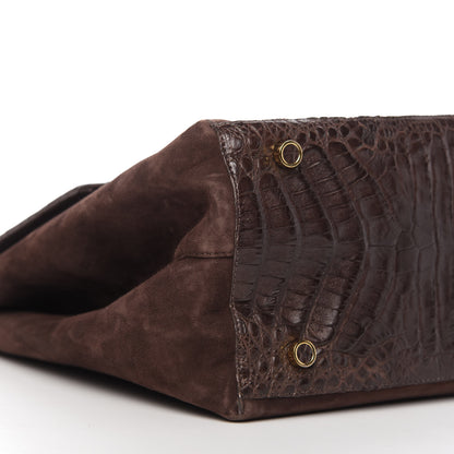 Nancy Gonzalez Crocodile Suede Shoulder Bag Brown 6 of 12