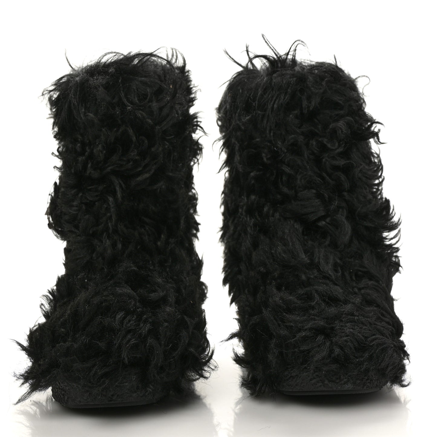 Shearling Lamb Boots 38 Black