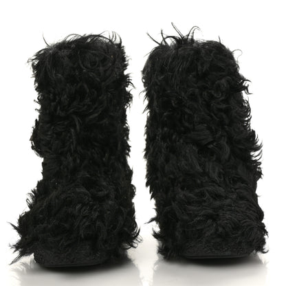 Saint Laurent Shearling Lamb Boots 38 Black 2 of 3