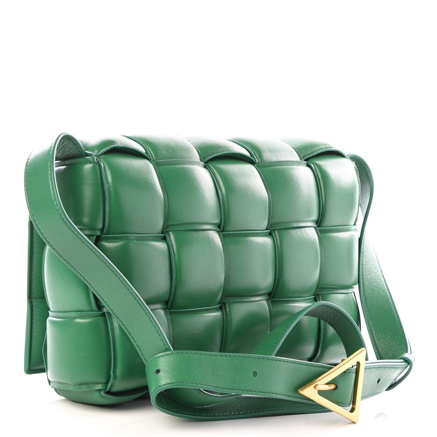 Nappa Maxi Intreccio Padded Cassette Crossbody Bag Racing Green