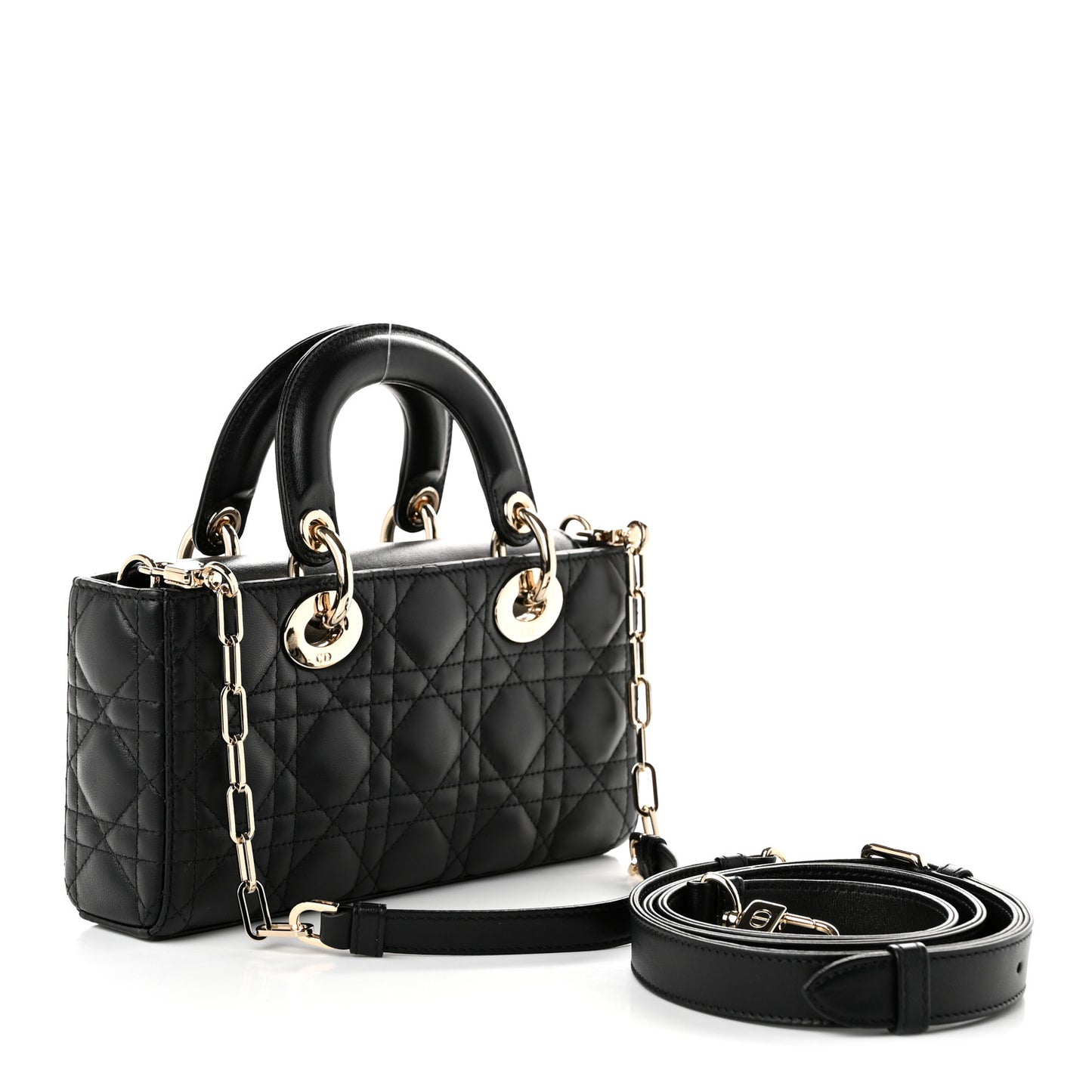 Lambskin Cannage Small Lady D-Joy Black