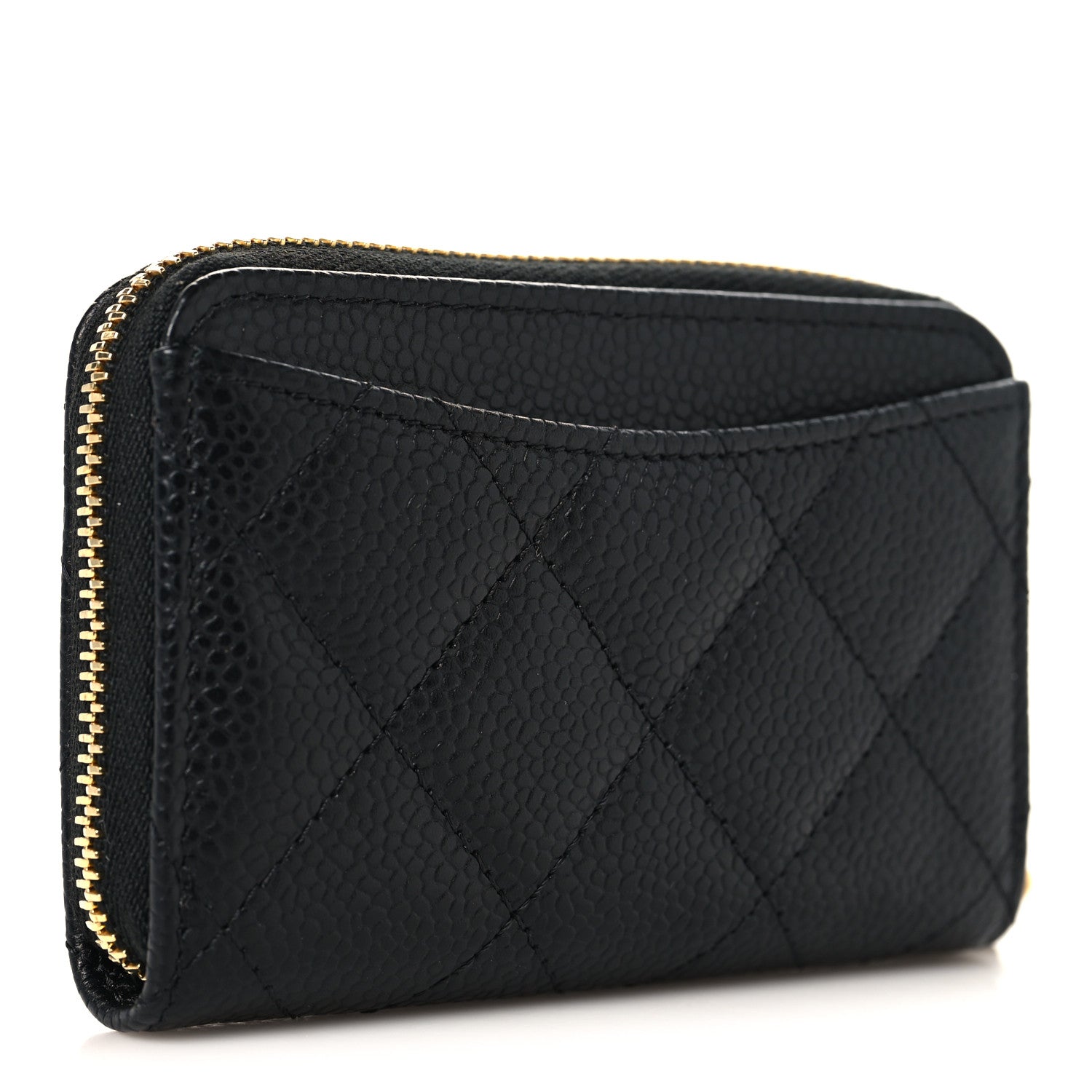 Chanel Caviar Quilted Zip Coin Purse Black 3 of 8