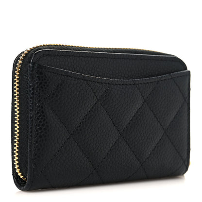 Chanel Caviar Quilted Zip Coin Purse Black 3 of 8