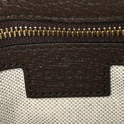 Gucci GG Supreme Monogram Textured Dollar Calfskin Web Medium Blondie Top Handle Shoulder Flap Bag Beige Ebony New Acero 6 of 8