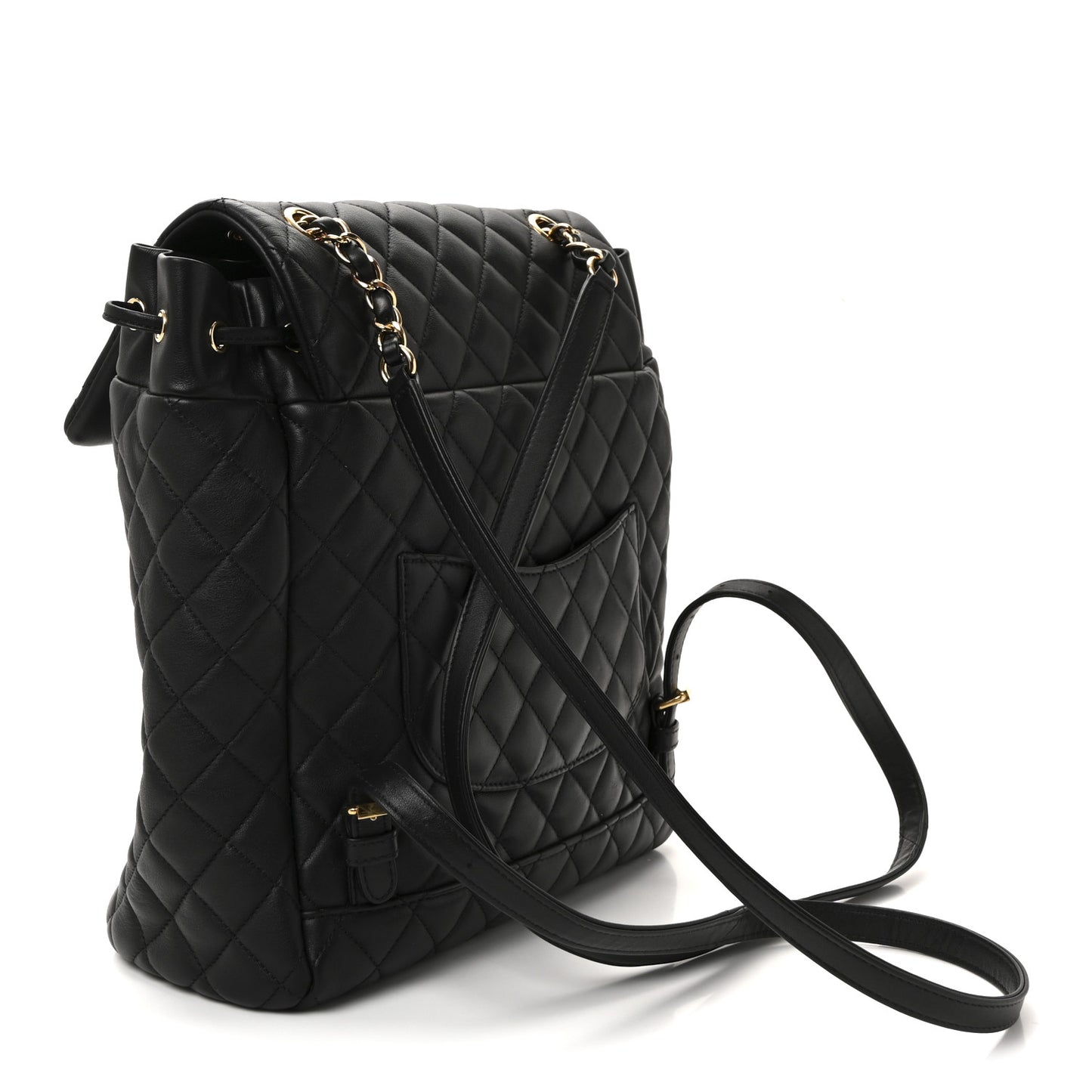 Lambskin Quilted Large Urban Spirit Backpack Black