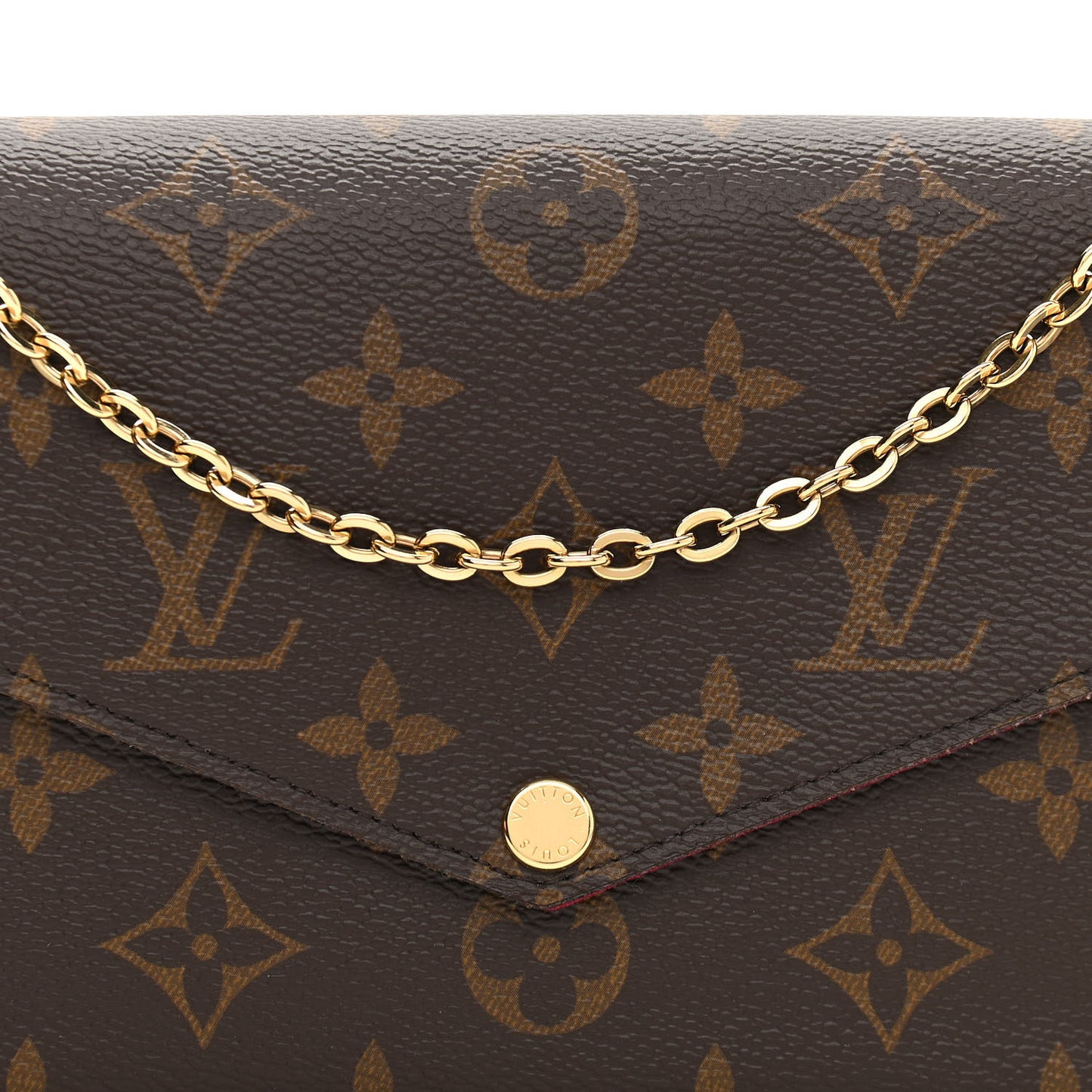 Monogram Pochette Felicie Chain Wallet Fuchsia