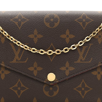 Louis Vuitton Monogram Pochette Felicie Chain Wallet Fuchsia 9 of 15