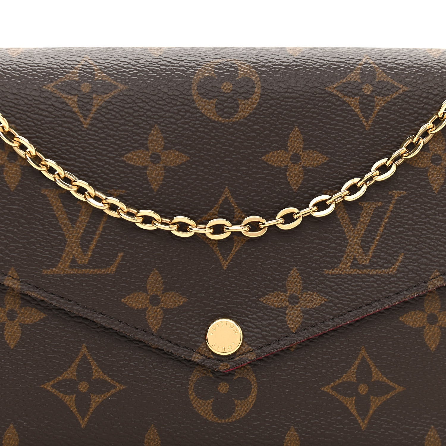 Louis Vuitton Monogram Pochette Felicie Chain Wallet Fuchsia 16 of 29