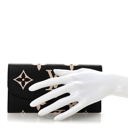 Louis Vuitton Empreinte Monogram Giant Emilie Wallet Black Beige 2 of 7