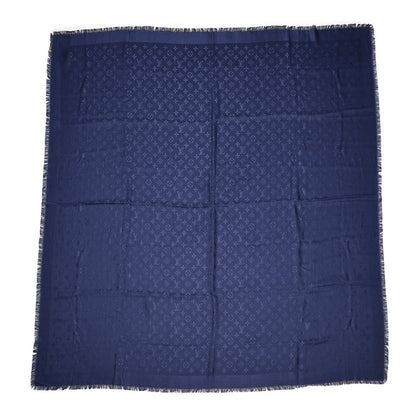 Louis Vuitton Silk Wool Monogram Shawl Night Blue 1 of 4