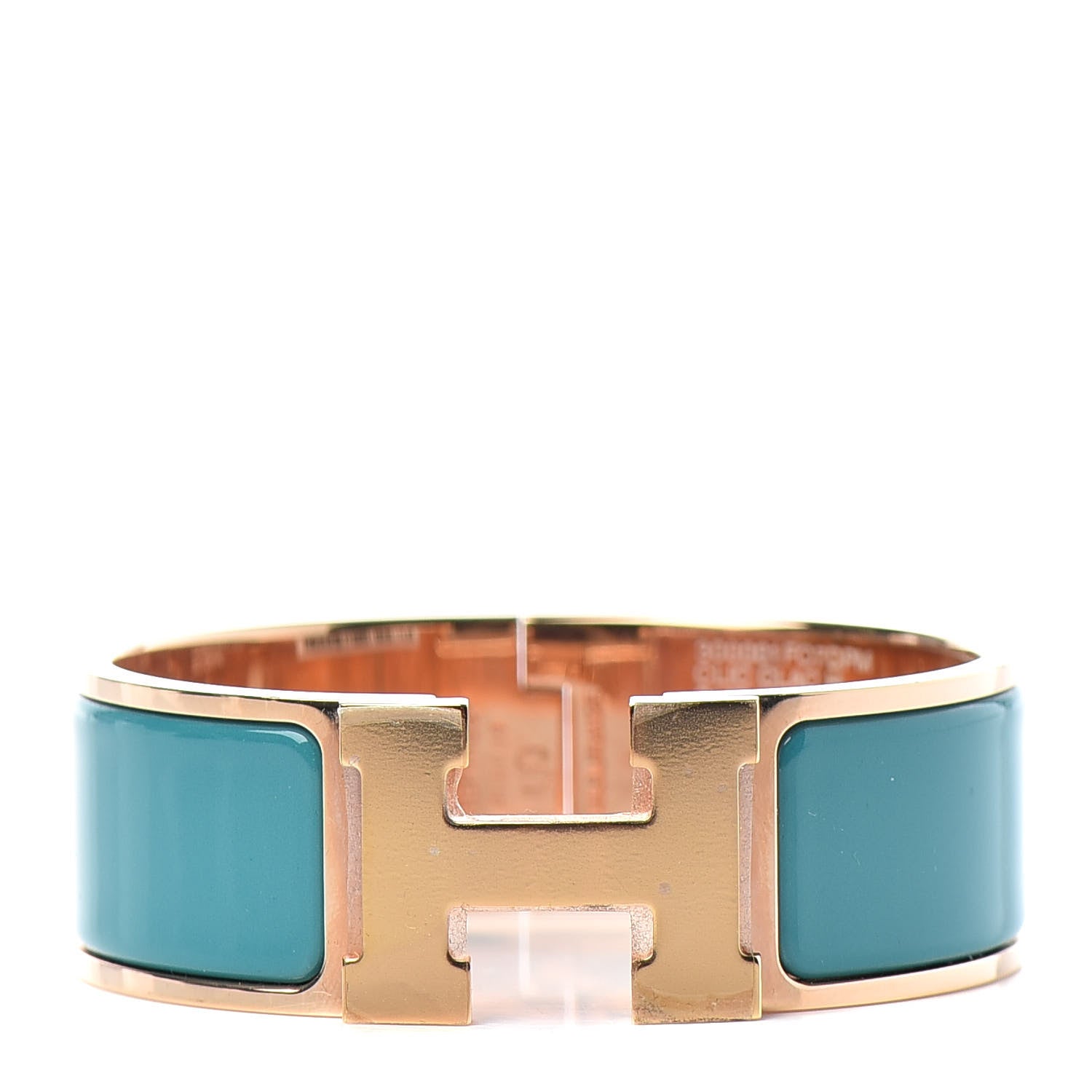 Hermes Enamel Wide Clic Clac H Bracelet PM Bleu Canard 1 of 4