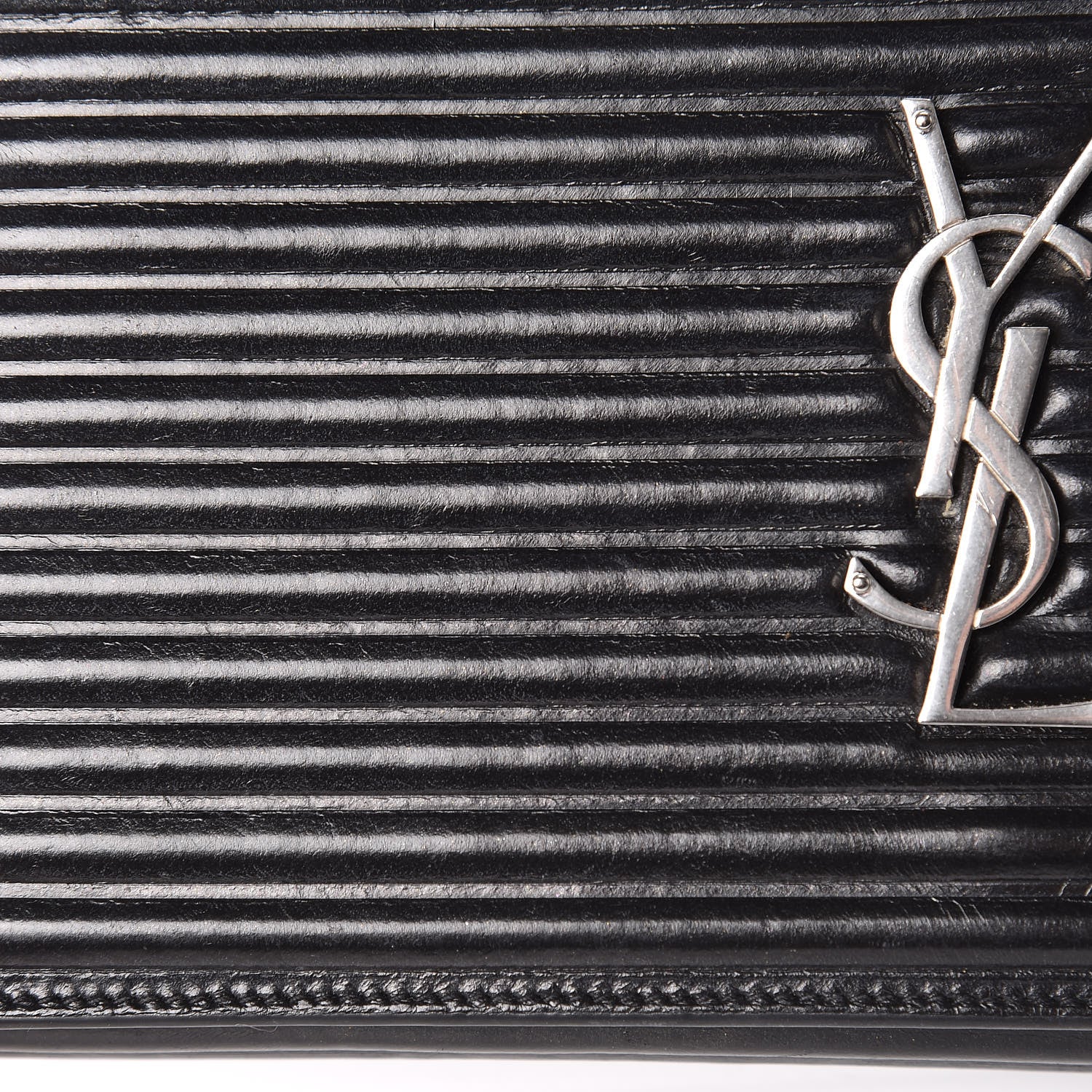 Saint Laurent Ribbed Calfskin Opium Monogram Chain Wallet Black 15 of 17