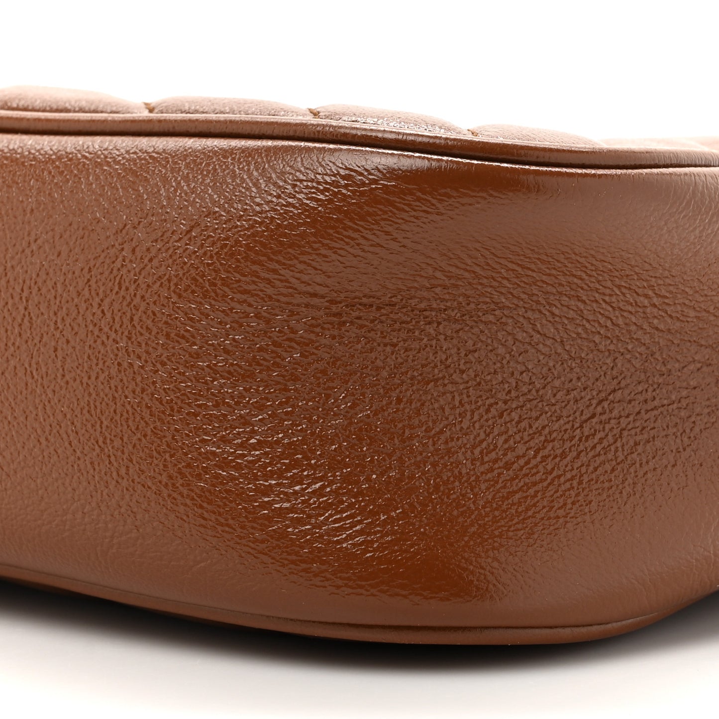 Glazed Calfskin Matelasse Diagonal Small GG Marmont Chain Shoulder Bag Cuir
