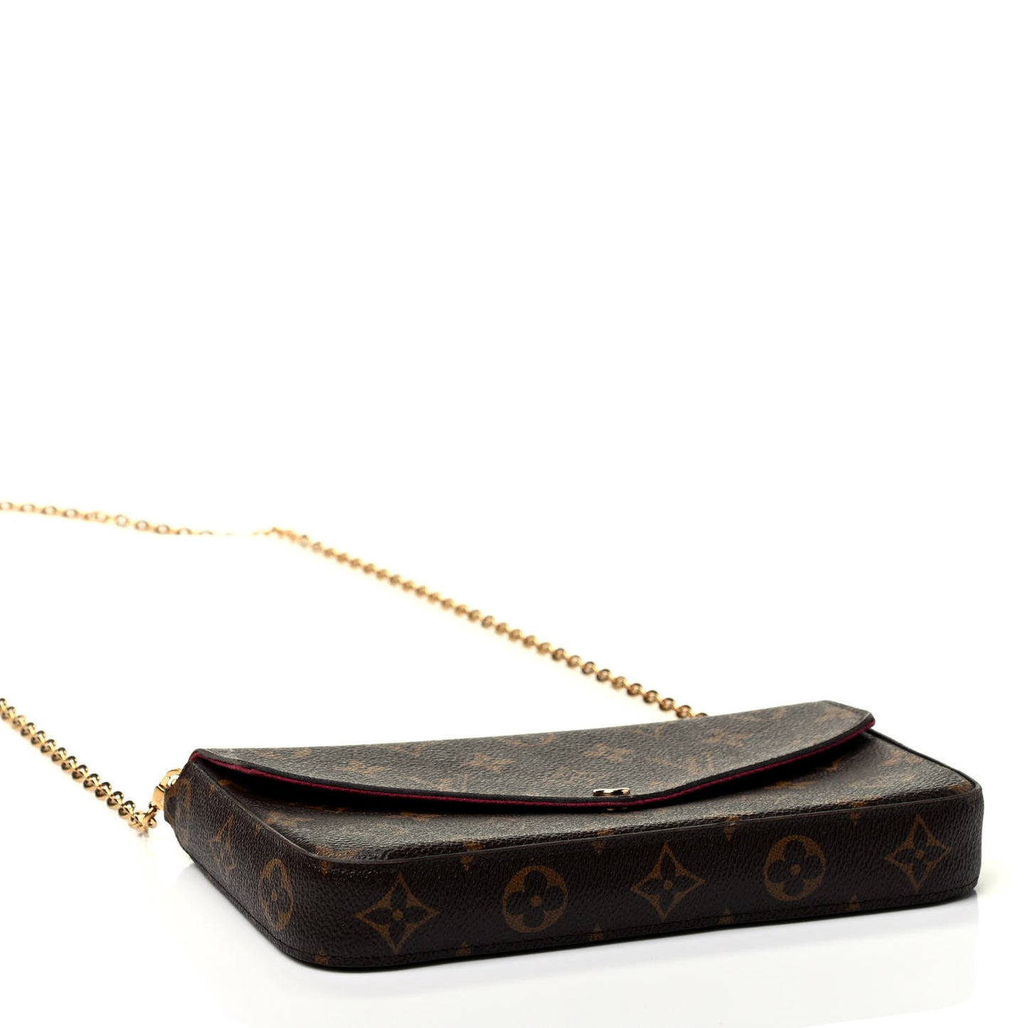 Monogram Pochette Felicie Chain Wallet Fuchsia