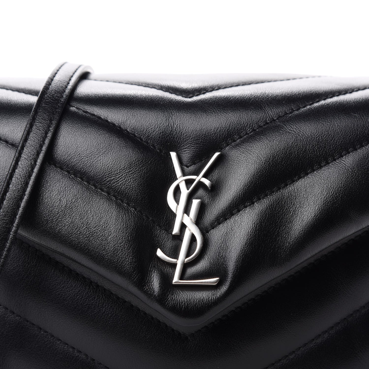 Saint Laurent Calfskin Y Quilted Monogram Toy Loulou Crossbody Bag Black 11 of 11