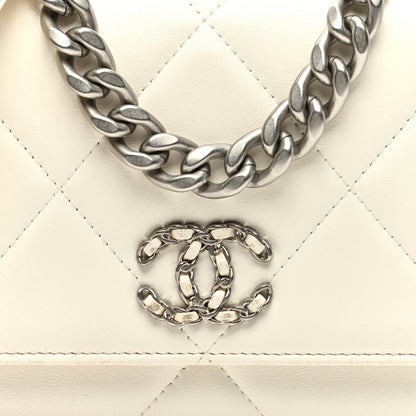Chanel Lambskin Quilted Chanel 19 Wallet On Chain WOC White 8 of 10