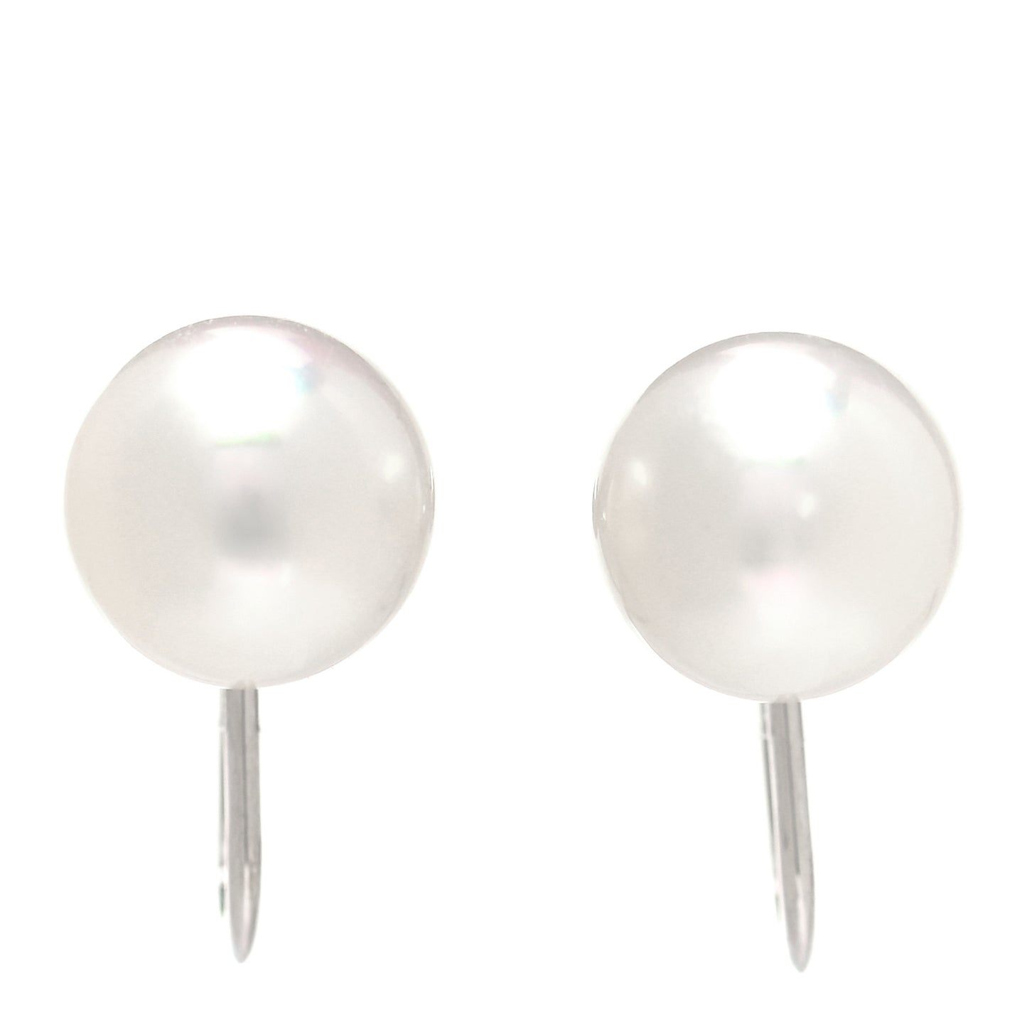 18K White Gold Akoya Pearl 8mm Screw Back Earrings