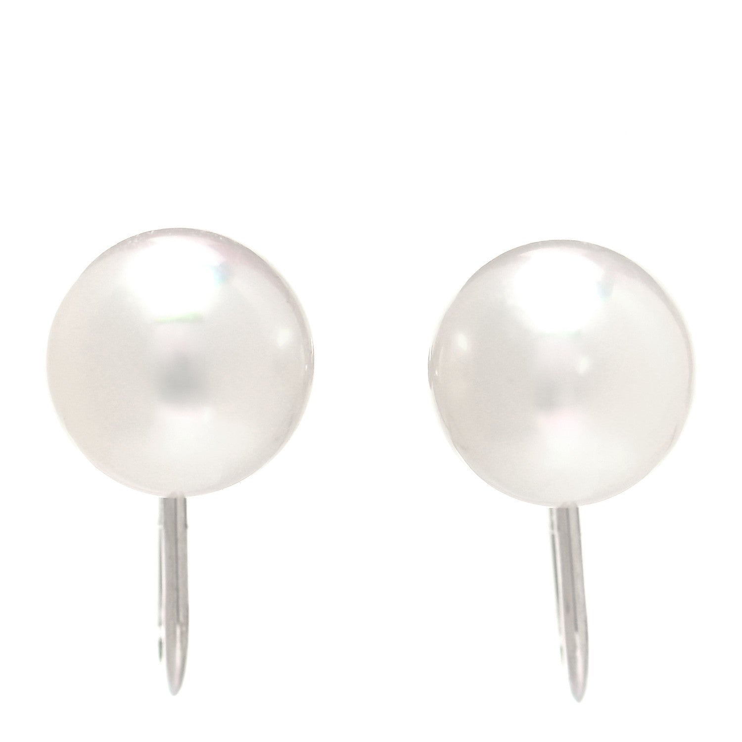Mikimoto 18K White Gold Akoya Pearl 8mm Screw Back Earrings 2 of 5