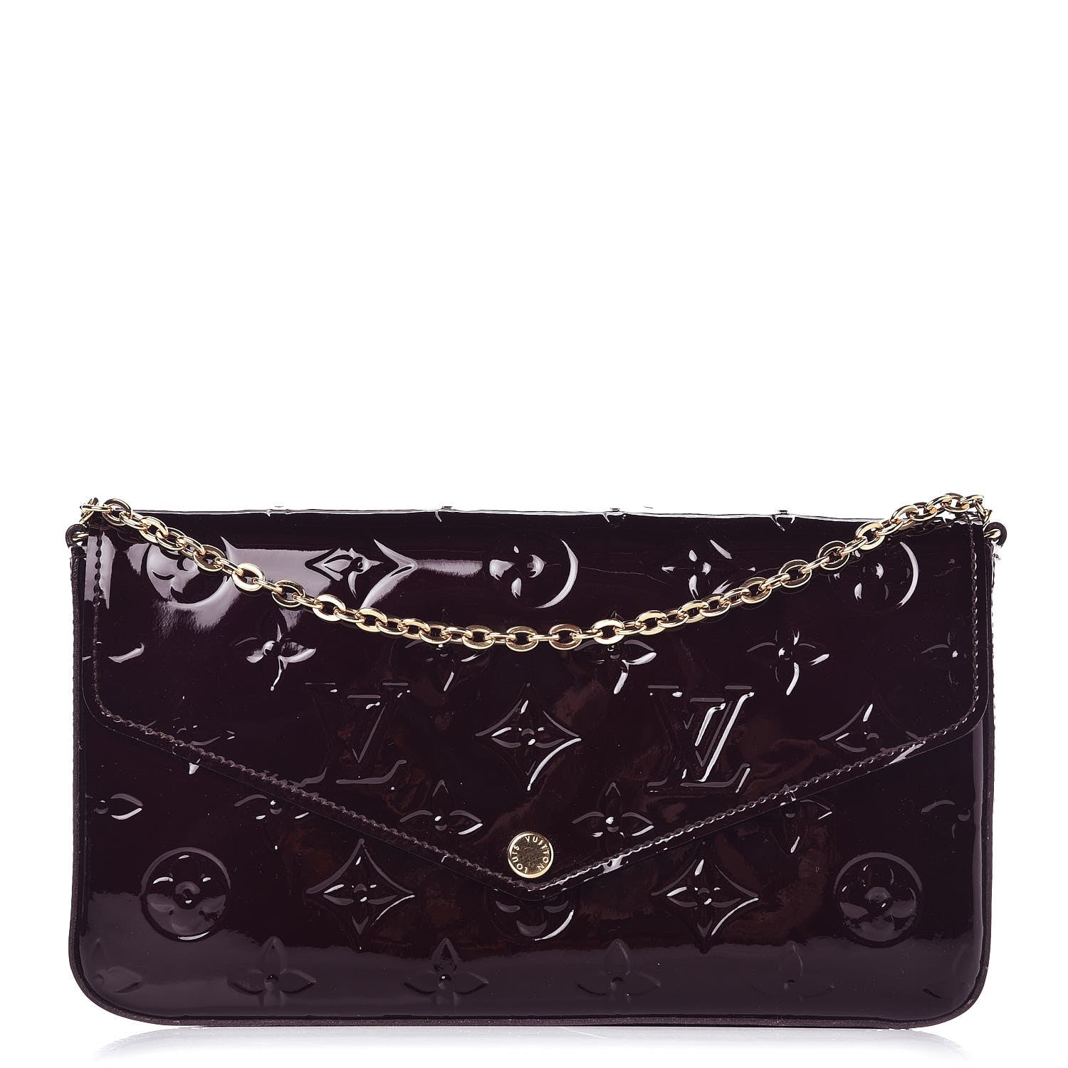Louis Vuitton Vernis Pochette Felicie Chain Wallet Amarante 1 of 10