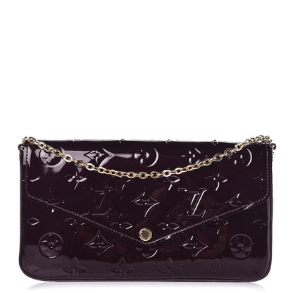Louis Vuitton Vernis Pochette Felicie Chain Wallet Amarante 1 of 10