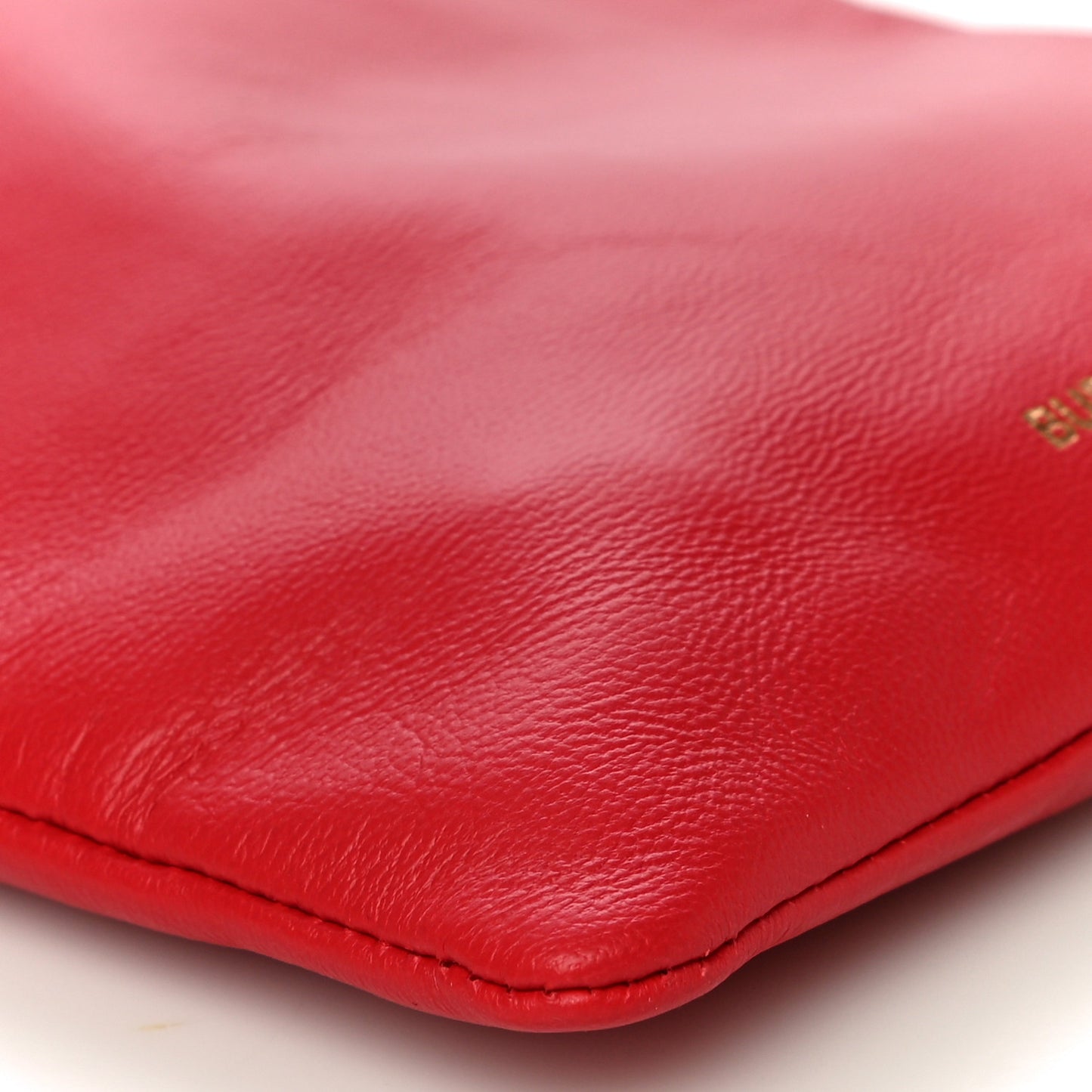 Calfskin Small Drawcord Pouch Red