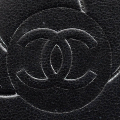 Chanel Lambskin Camellia Yen Wallet Black 10 of 11