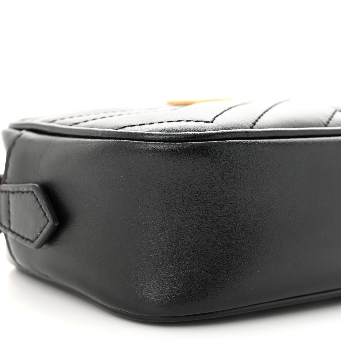 Calfskin Matelasse Mini GG Marmont Chain Shoulder Bag Black