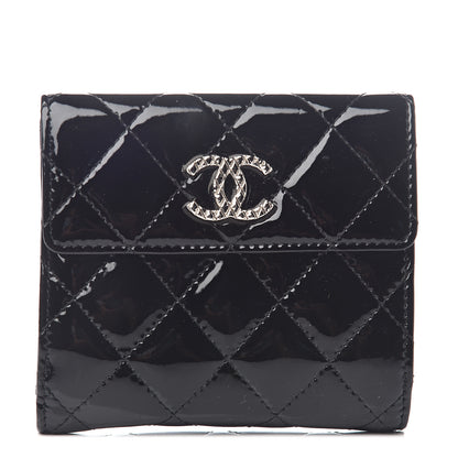 Chanel Patent Quilted Brilliant Compact Wallet Black 1 of 6