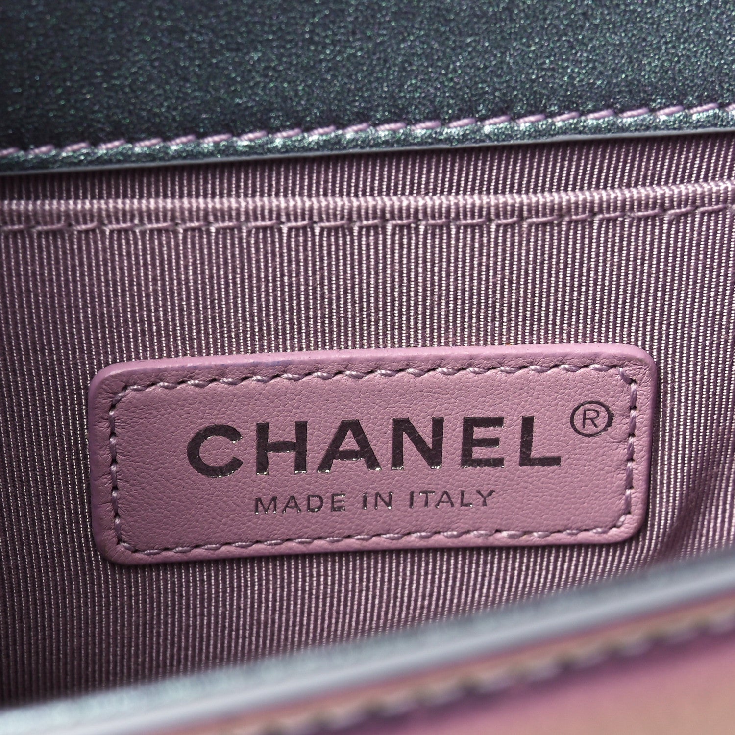 Chanel Iridescent Patent Calfskin PVC Quilted Small Boy Flap Light Purple 6 of 10