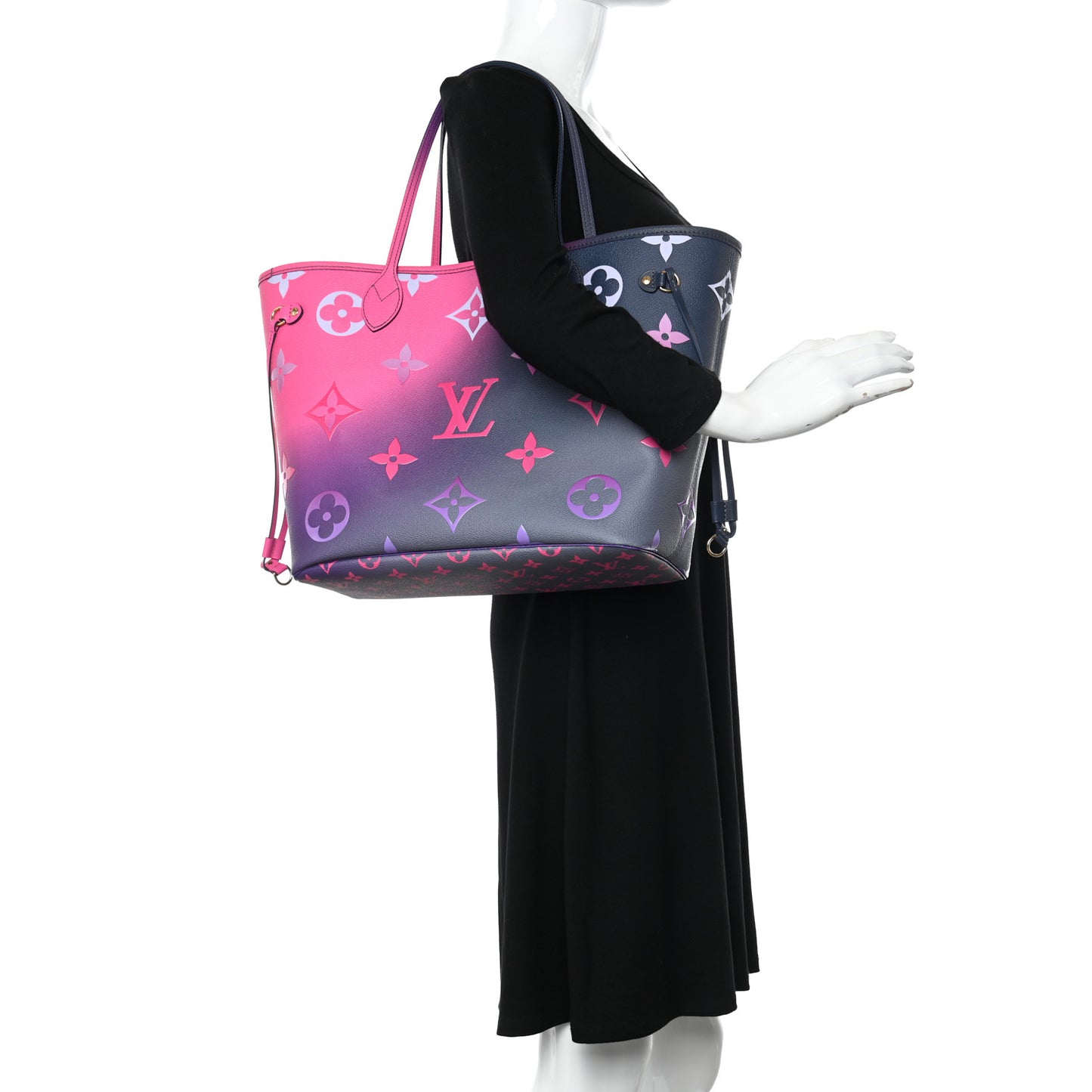 Monogram Giant Spring In The City Neverfull MM Midnight Fuchsia