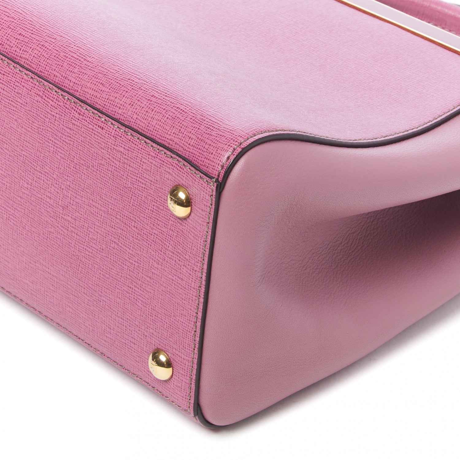 Fendi Vitello Elite Flamingo Petite 2Jours Tote Lilla Glicine 4 of 8