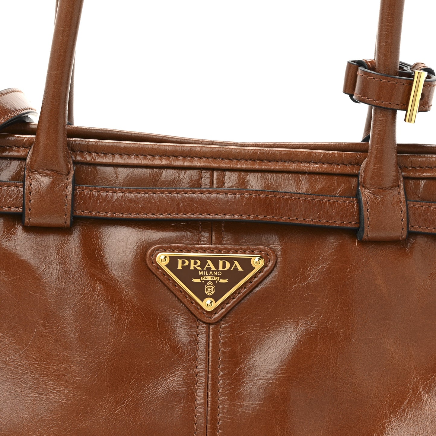 Glossy Calfskin Triangle Medium Bonnie Shoulder Bag Palisander