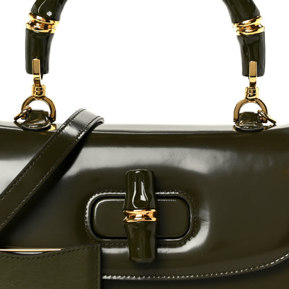 Gucci Shiny Polished Calfskin Medium Bamboo Luscious Green 10 of 13