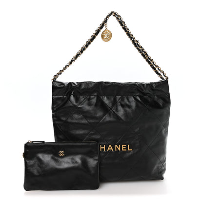 Chanel Shiny Calfskin Quilted Small Chanel 22 Black 3 of 11