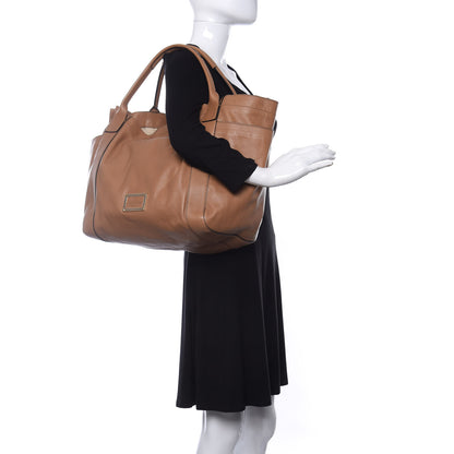 Valentino Garavani Nappa Double Pocket Bow Tote Camel 2 of 13