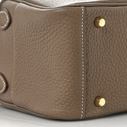 Hermes Taurillon Clemence Mini Lindy 20 Etoupe 6 of 12