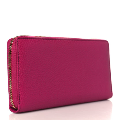 Gucci Pebbled Calfskin Soho Zip Around Wallet Bright Bougainvillea 3 of 7