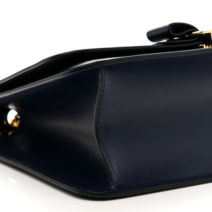 Salvatore Ferragamo Smooth Calfskin Vara Bow Chain Flap Crossbody Navy 8 of 9