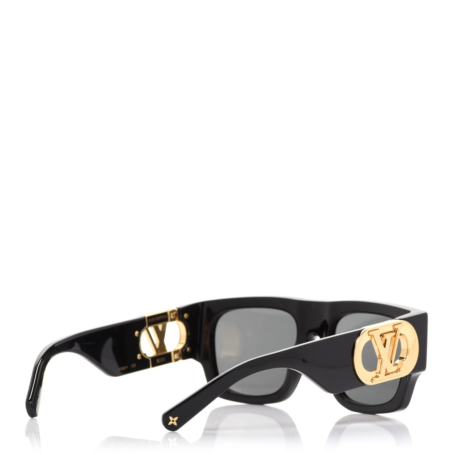 Louis Vuitton Acetate LV Link Square Sunglasses Z1478E Black 4 of 7