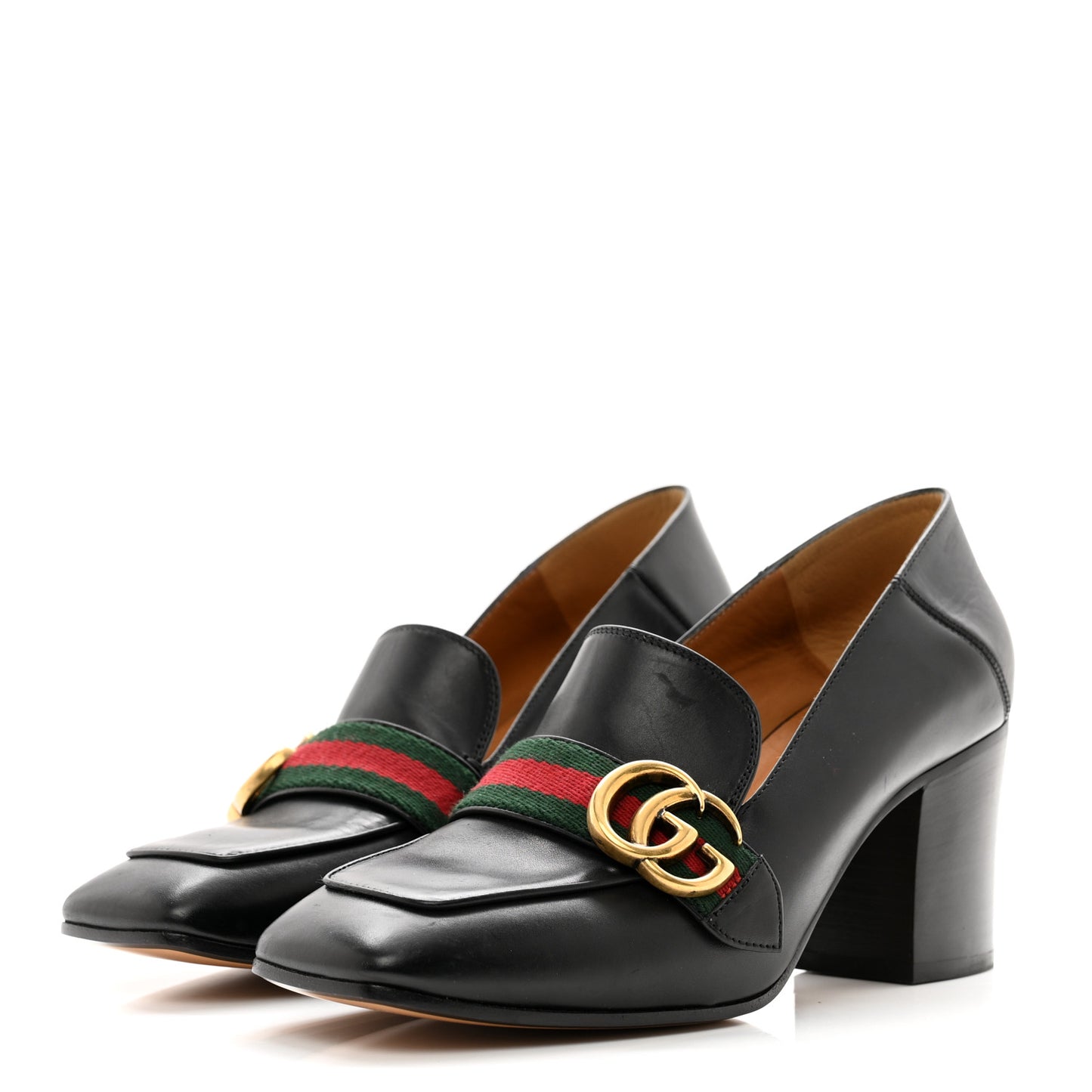 Calfskin Web Peyton Loafer Pumps 37.5 Black