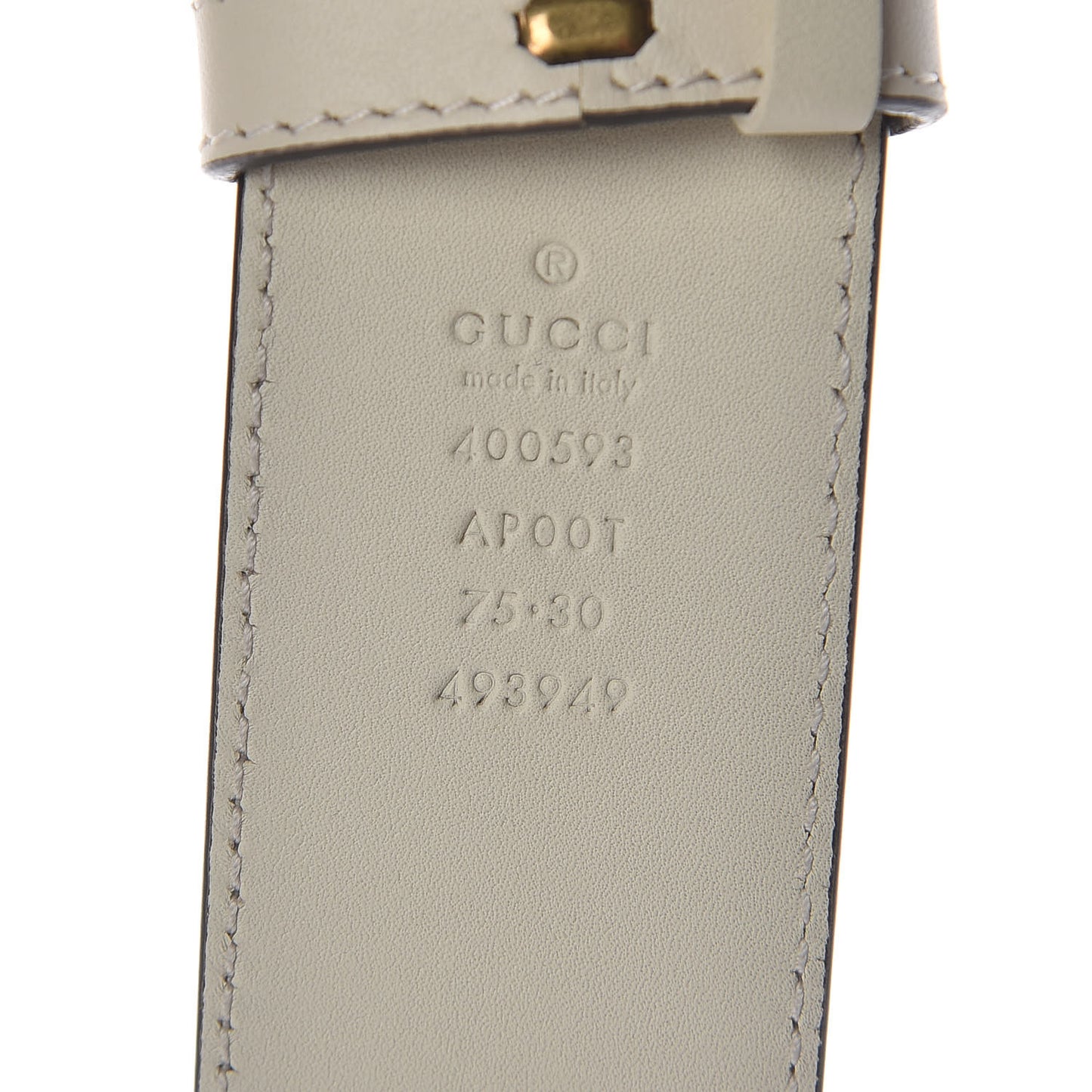Calfskin Double G 40mm Belt 75 30 Mystic White