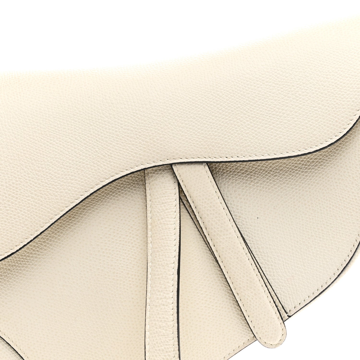 Christian Dior Grained Calfskin Saddle Bag White 8 of 10