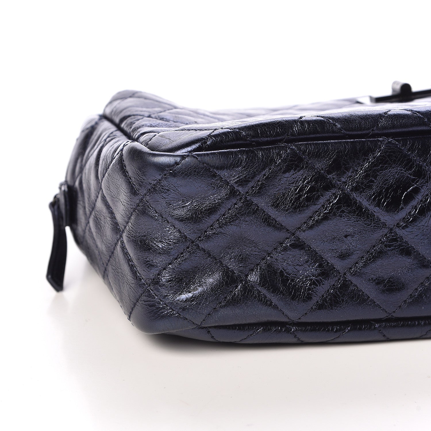 Chanel Metallic Aged Calfskin Quilted Medium Reissue Camera Case Bag Blue 8 of 9