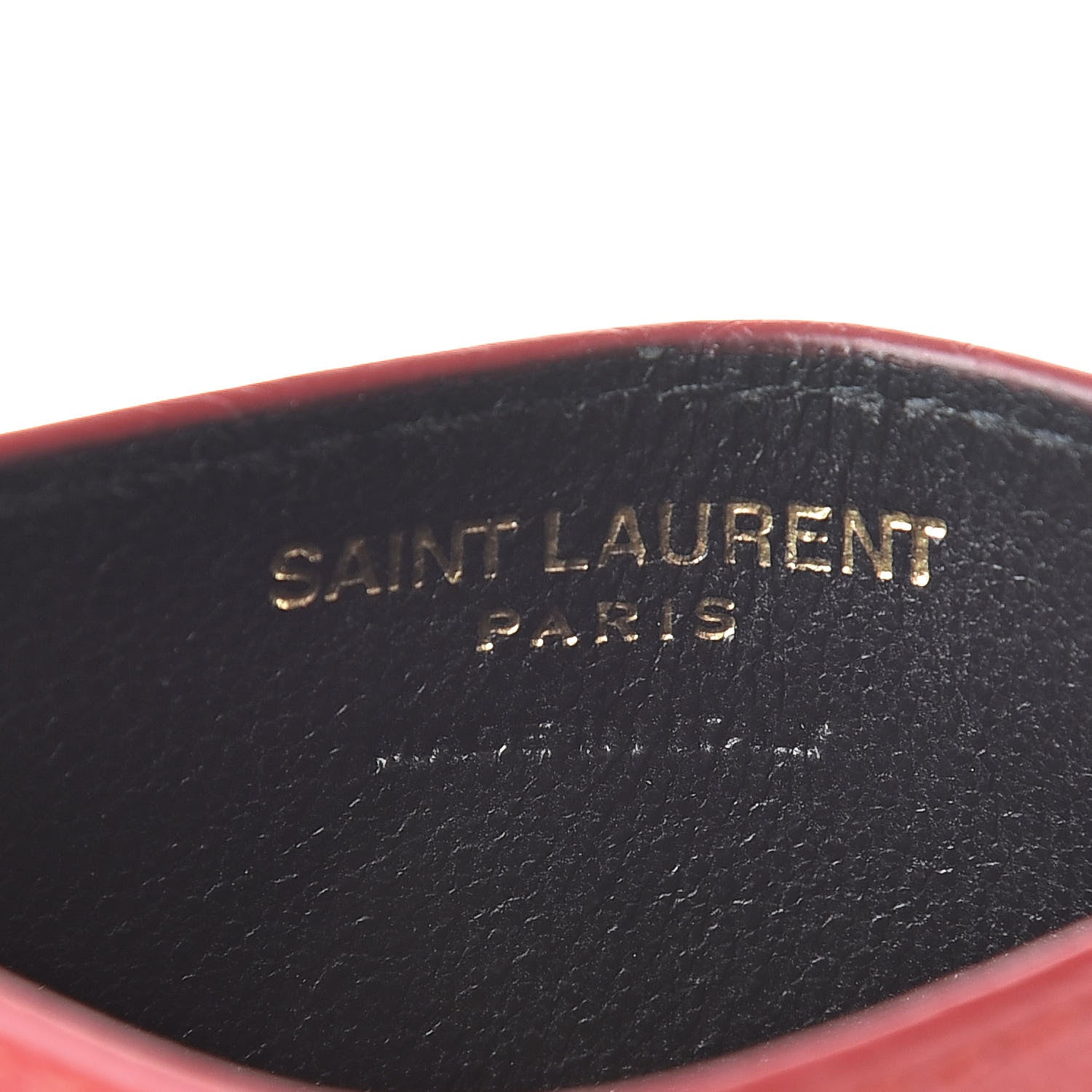 Saint Laurent Grain De Poudre Matelasse Chevron Monogram Credit Card Case New Red 6 of 12