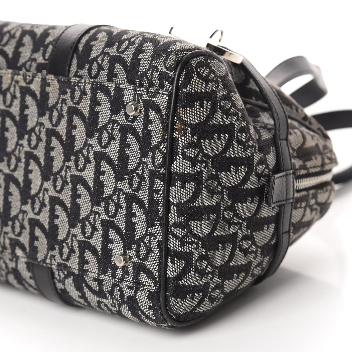 Denim Monogram Charms Shoulder Bag Black