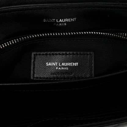 Saint Laurent Calfskin Y Quilted Monogram Toy Loulou Crossbody Bag Black 6 of 13