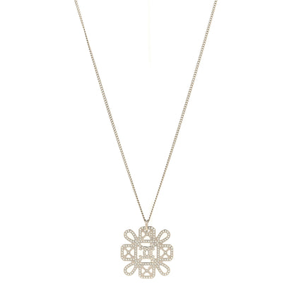 Chanel Crystal Strass Cross CC Pendant Necklace Silver 1 of 5