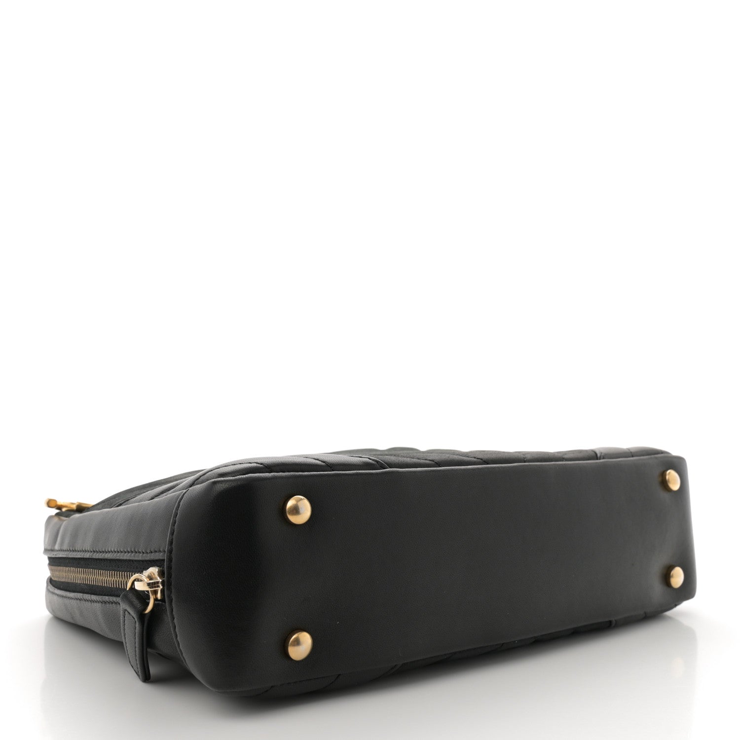 Chanel Iridescent Calfskin Lambskin Chevron Quilted Camera Case Black 4 of 12