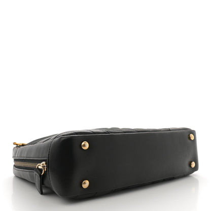 Chanel Iridescent Calfskin Lambskin Chevron Quilted Camera Case Black 4 of 12